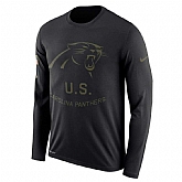Men's Carolina Panthers Nike Salute to Service Sideline Legend Performance Long Sleeve T-Shirt Black,baseball caps,new era cap wholesale,wholesale hats